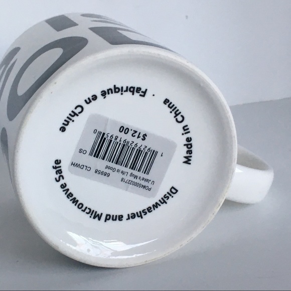 Life is good mug White ceramic with large Black Lettering coffee tea cup NEW - Picture 10 of 10